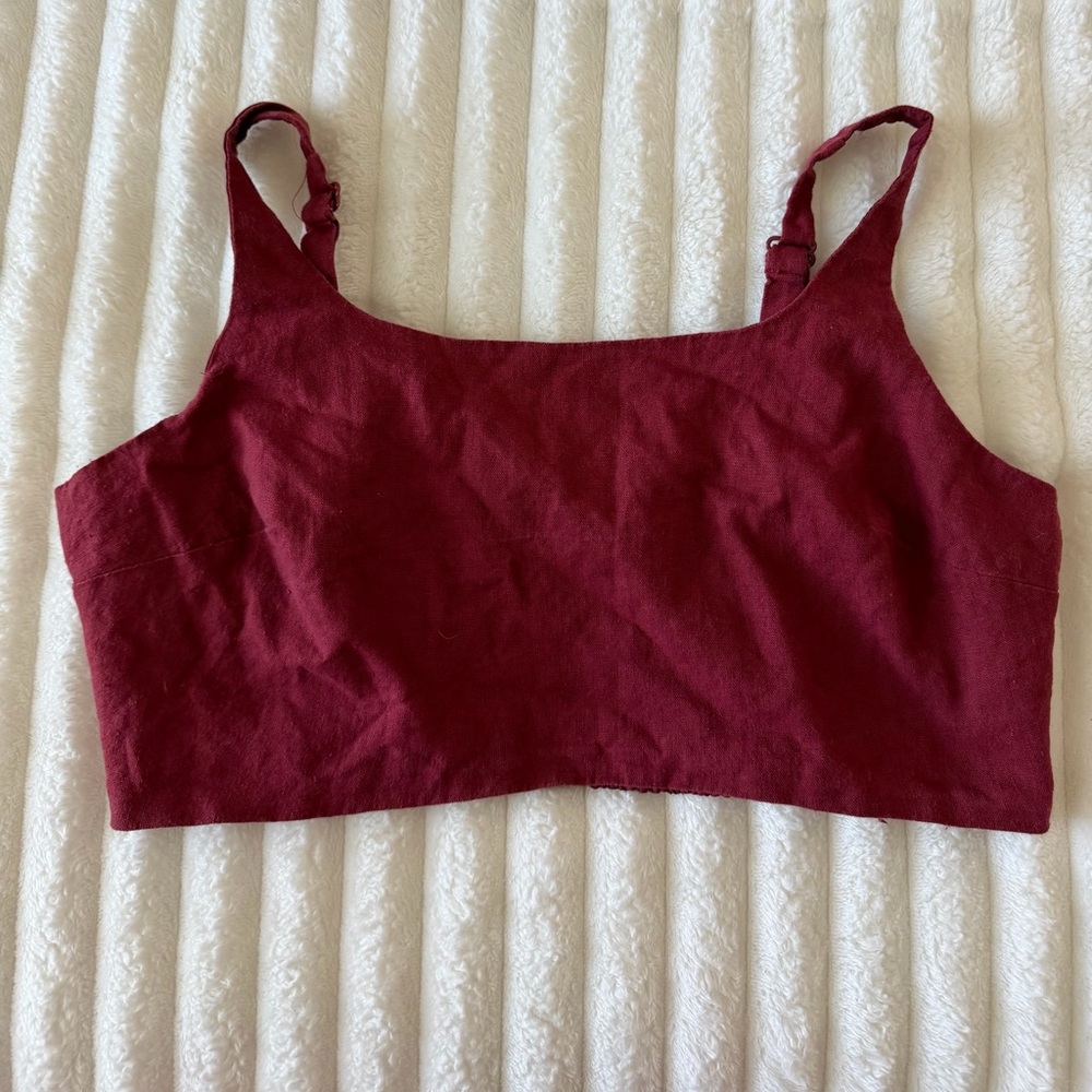 House of Harlow 1960 Women's Burgundy Crop Top